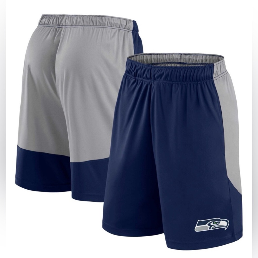 Men's Fanatics College Navy/Gray Seattle Seahawks Big & Tall Team Logo Shorts
